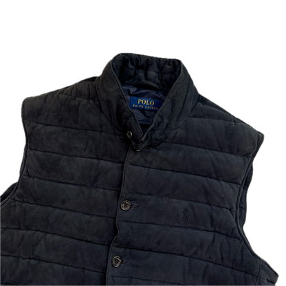 Polo Ralph Lauren Navy Suede Body Warmer Gilet  - L