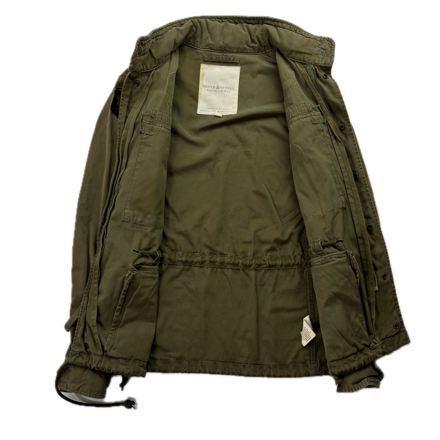 Denim Supply Green Military Parka Army Patch Jacket - S