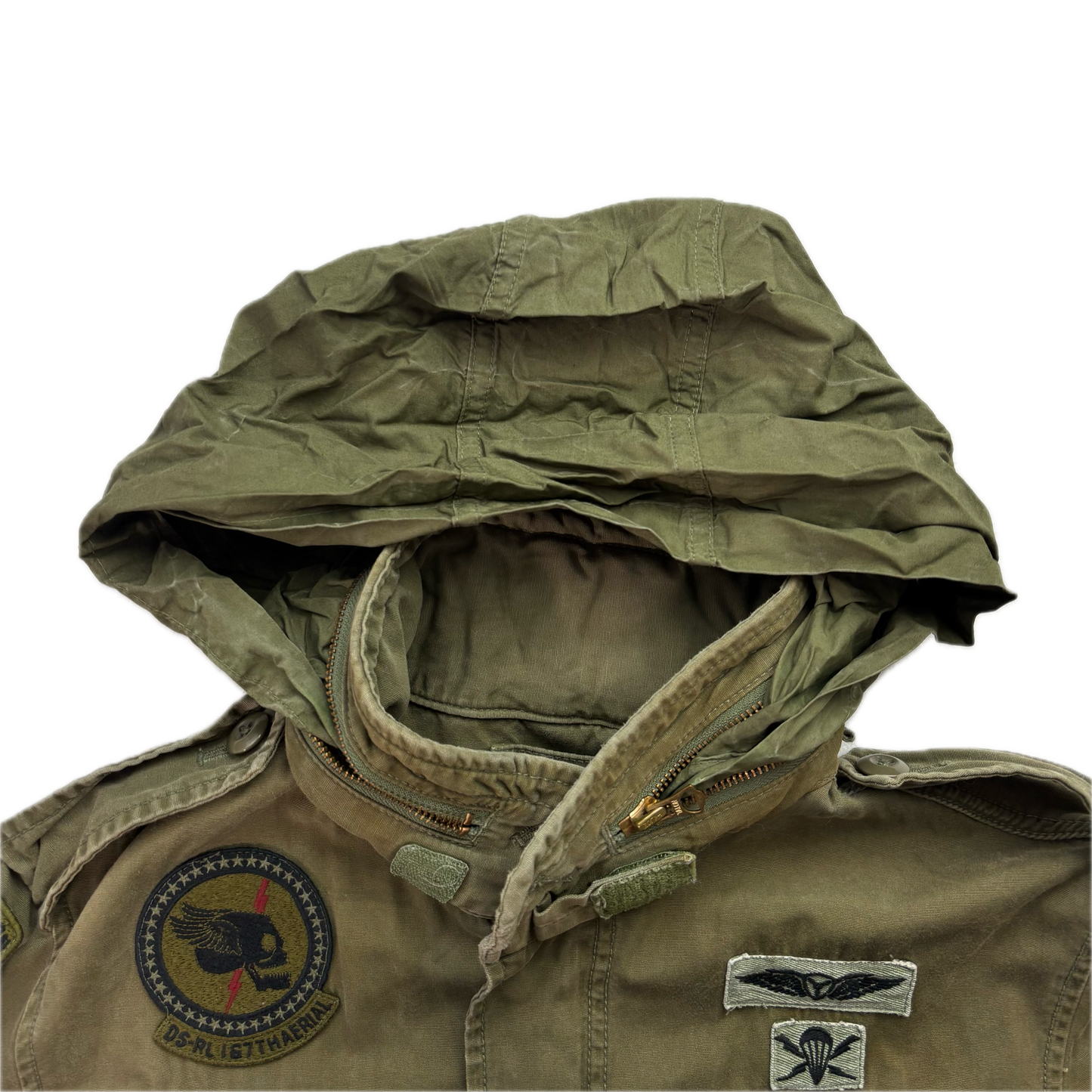 Denim Supply Green Military Parka Army Patch Jacket - S
