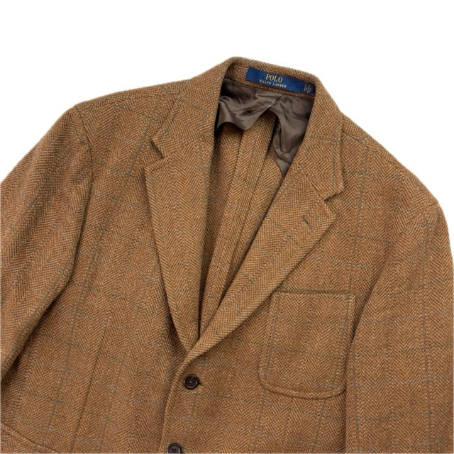 Polo Ralph Lauren Brown Tweed Blazer Sports Coat (Silk Wool) - 42R