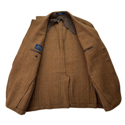 Polo Ralph Lauren Brown Tweed Blazer Sports Coat (Silk Wool) - 42R