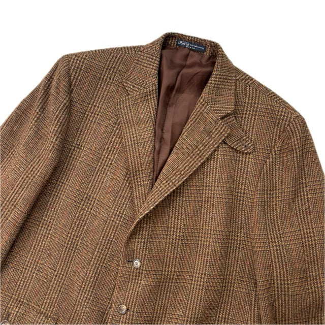 Polo Ralph Lauren Brown Glen Plaid Tweed Blazer Sports Coat (Wool) - 48