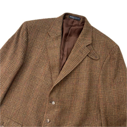 Polo Ralph Lauren Brown Glen Plaid Tweed Blazer Sports Coat (Wool) - 48