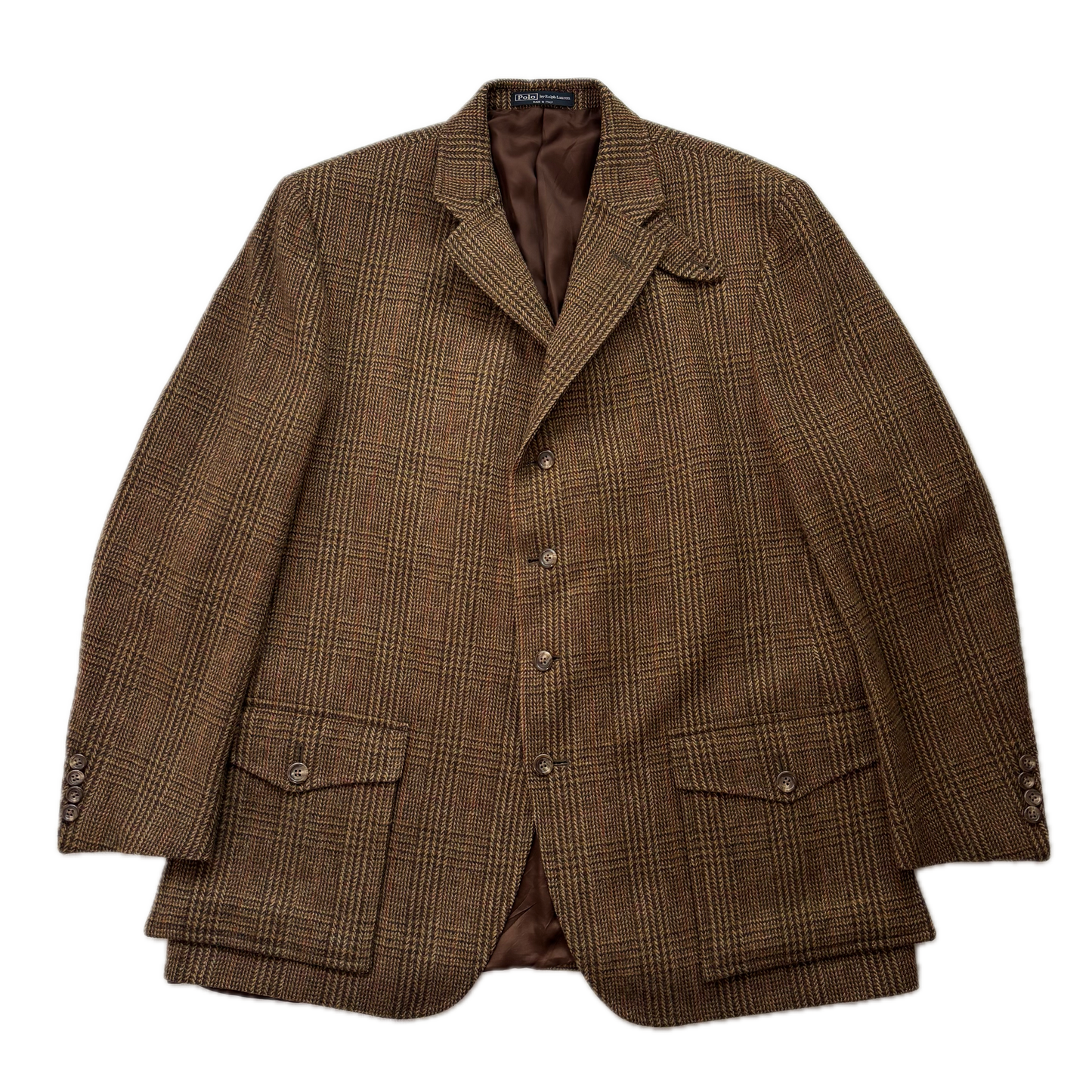 Polo Ralph Lauren Brown Glen Plaid Tweed Blazer Sports Coat (Wool) - 48