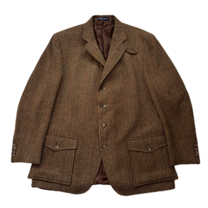 Polo Ralph Lauren Brown Glen Plaid Tweed Blazer Sports Coat (Wool) - 48