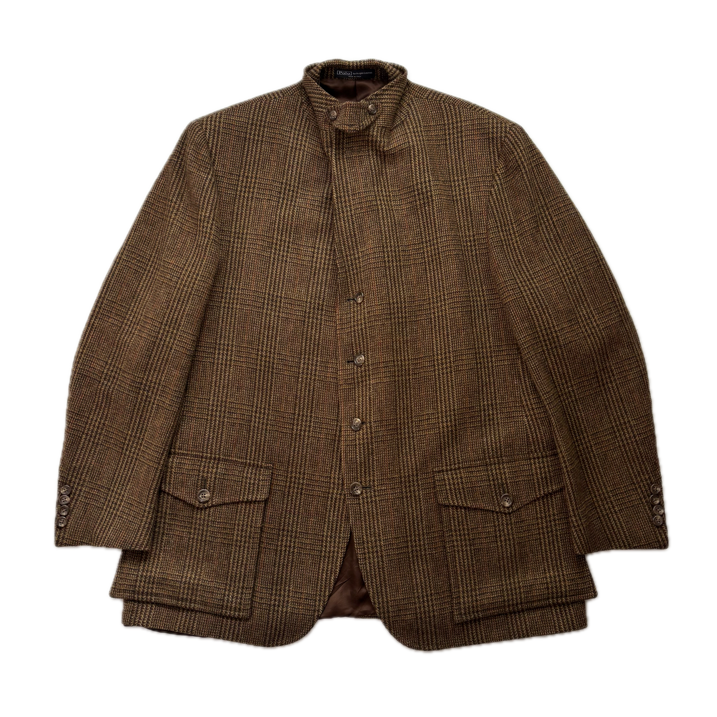 Polo Ralph Lauren Brown Glen Plaid Tweed Blazer Sports Coat (Wool) - 48