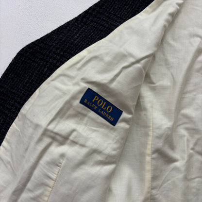 Polo Ralph Lauren Navy Blue Glen Plaid Waistcoat (Wool Cotton) - 42R