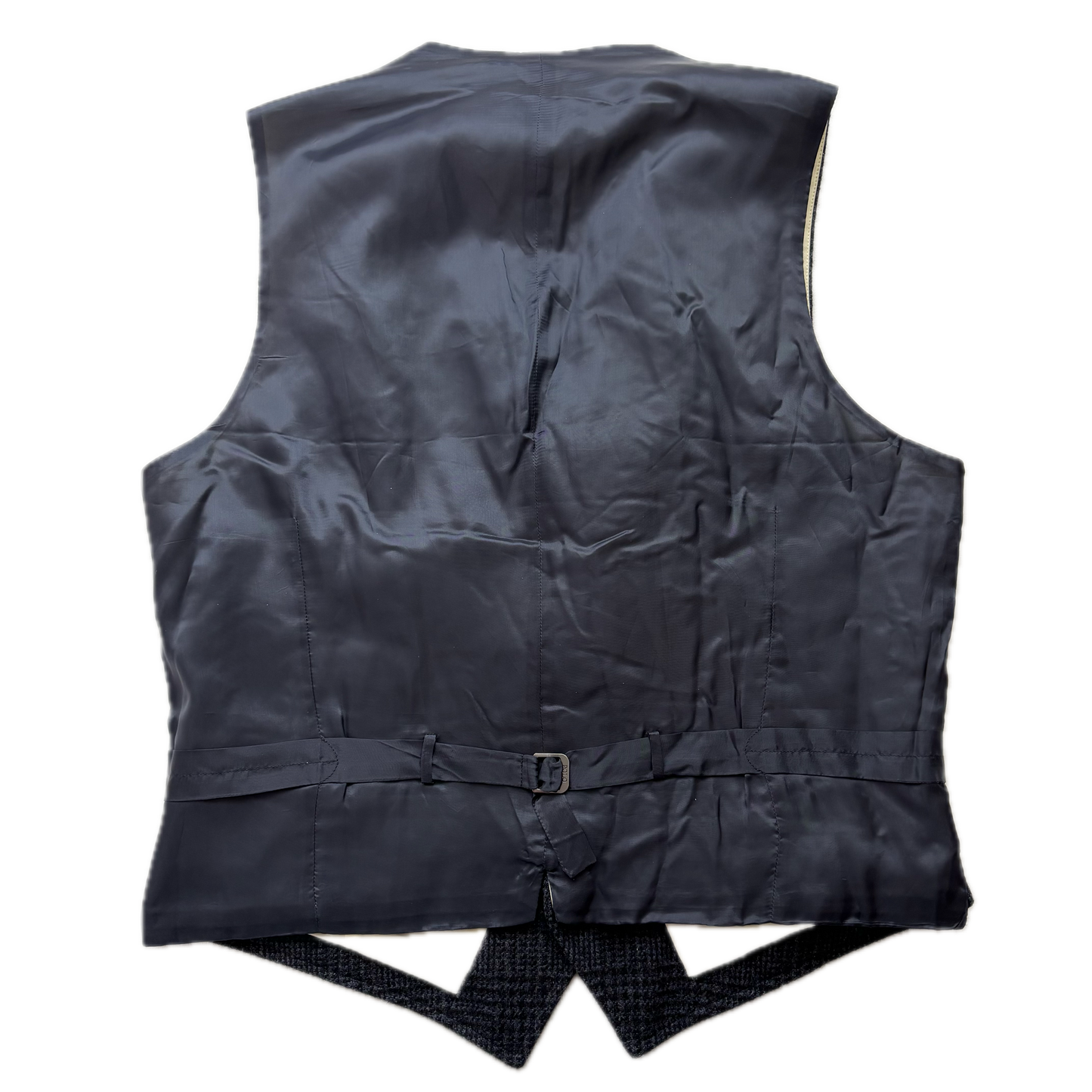 Polo Ralph Lauren Navy Blue Glen Plaid Waistcoat (Wool Cotton) - 42R