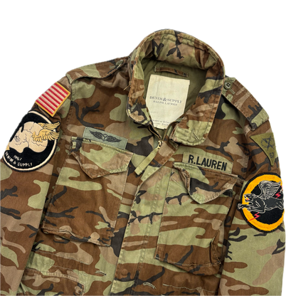Denim Supply Green Camo Military Parka Army Patch Jacket - S