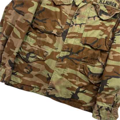 Denim Supply Green Camo Military Parka Army Patch Jacket - S