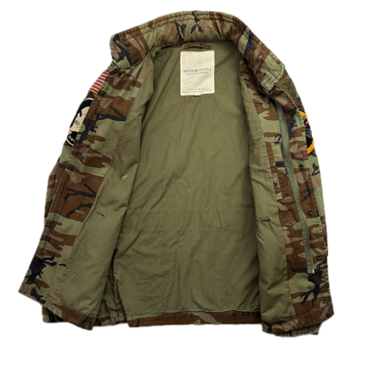 Denim Supply Green Camo Military Parka Army Patch Jacket - S