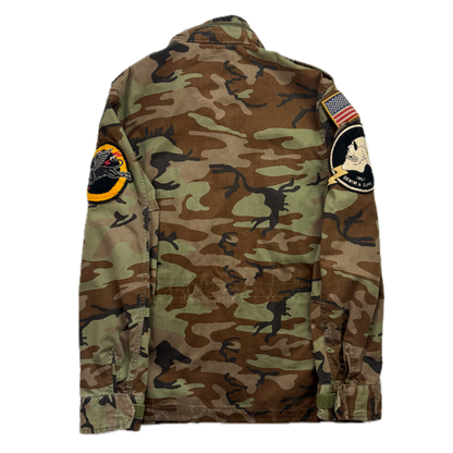 Denim Supply Green Camo Military Parka Army Patch Jacket - S