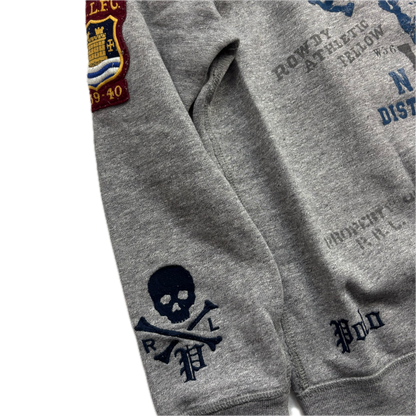 Polo Ralph Lauren Grey Bulldog Collegiate Patches PRLFC Sweatshirt - M