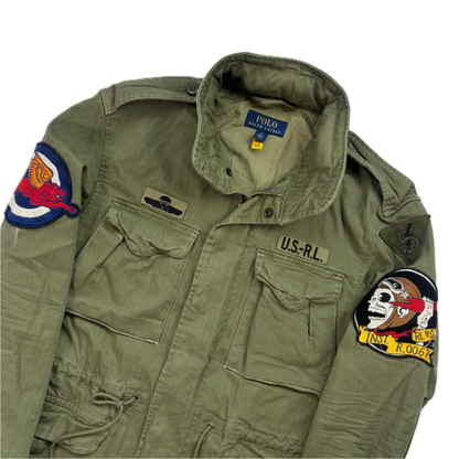 Polo Ralph Lauren Green Army Military Field Jacket Patches - S