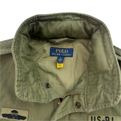 Polo Ralph Lauren Green Army Military Field Jacket Patches - S