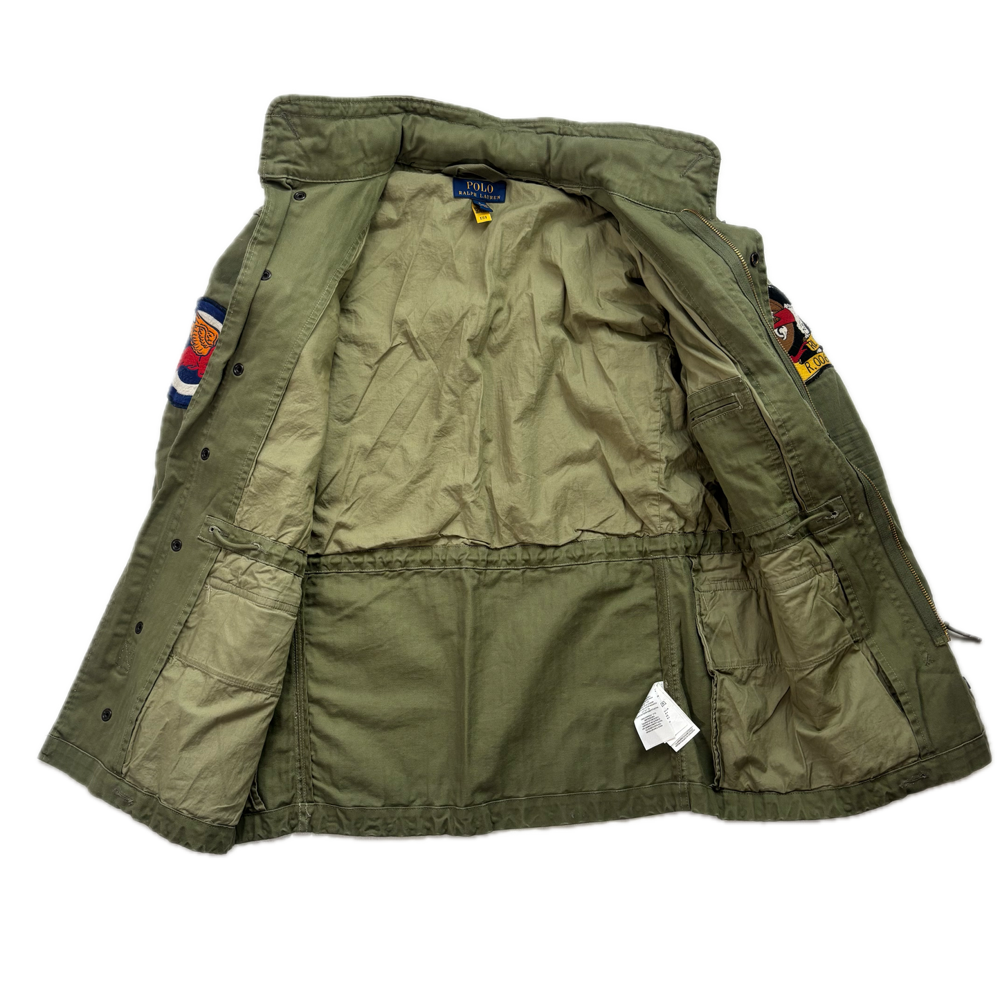 Polo Ralph Lauren Green Army Military Field Jacket Patches - S