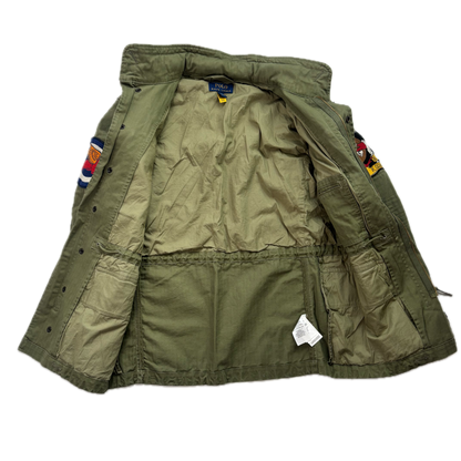 Polo Ralph Lauren Green Army Military Field Jacket Patches - S