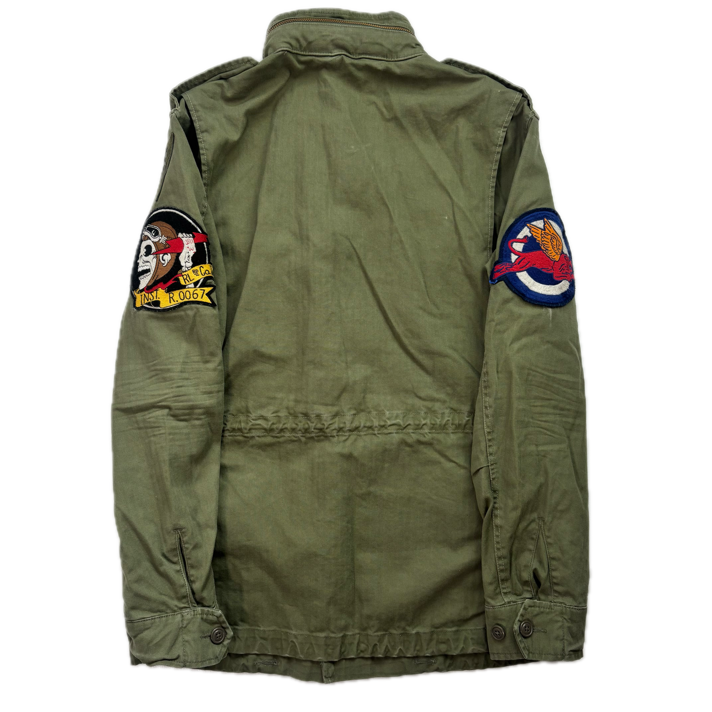 Polo Ralph Lauren Green Army Military Field Jacket Patches - S