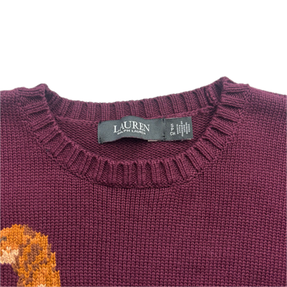 Lauren Hand Burgundy Dog Jumper (Cotton) - S