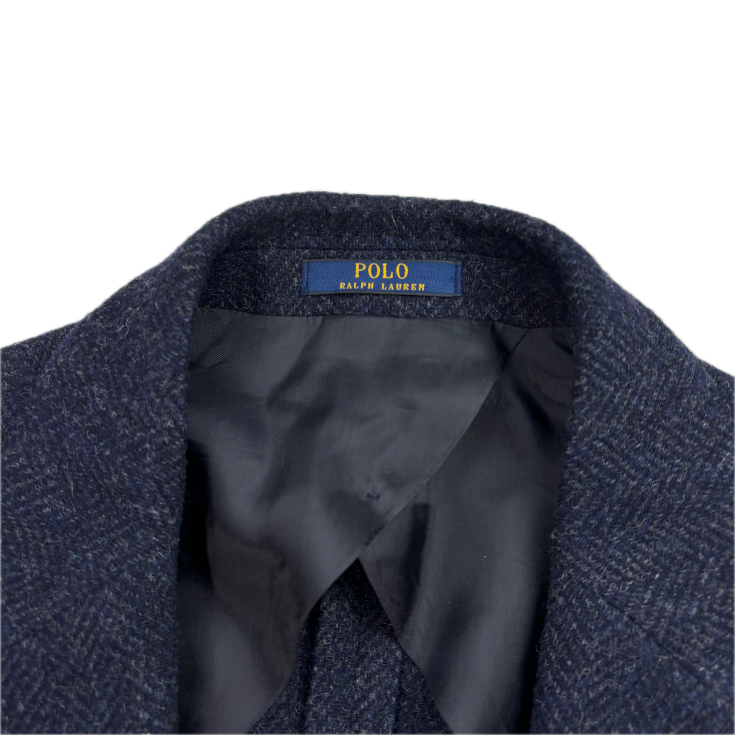 Polo Ralph Lauren Navy Blue Herringbone Blazer Sports Coat (Wool) - 44R