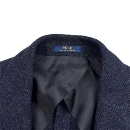 Polo Ralph Lauren Navy Blue Herringbone Blazer Sports Coat (Wool) - 44R