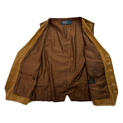 Polo Ralph Lauren Brown Tan Corduroy Waistcoat - L