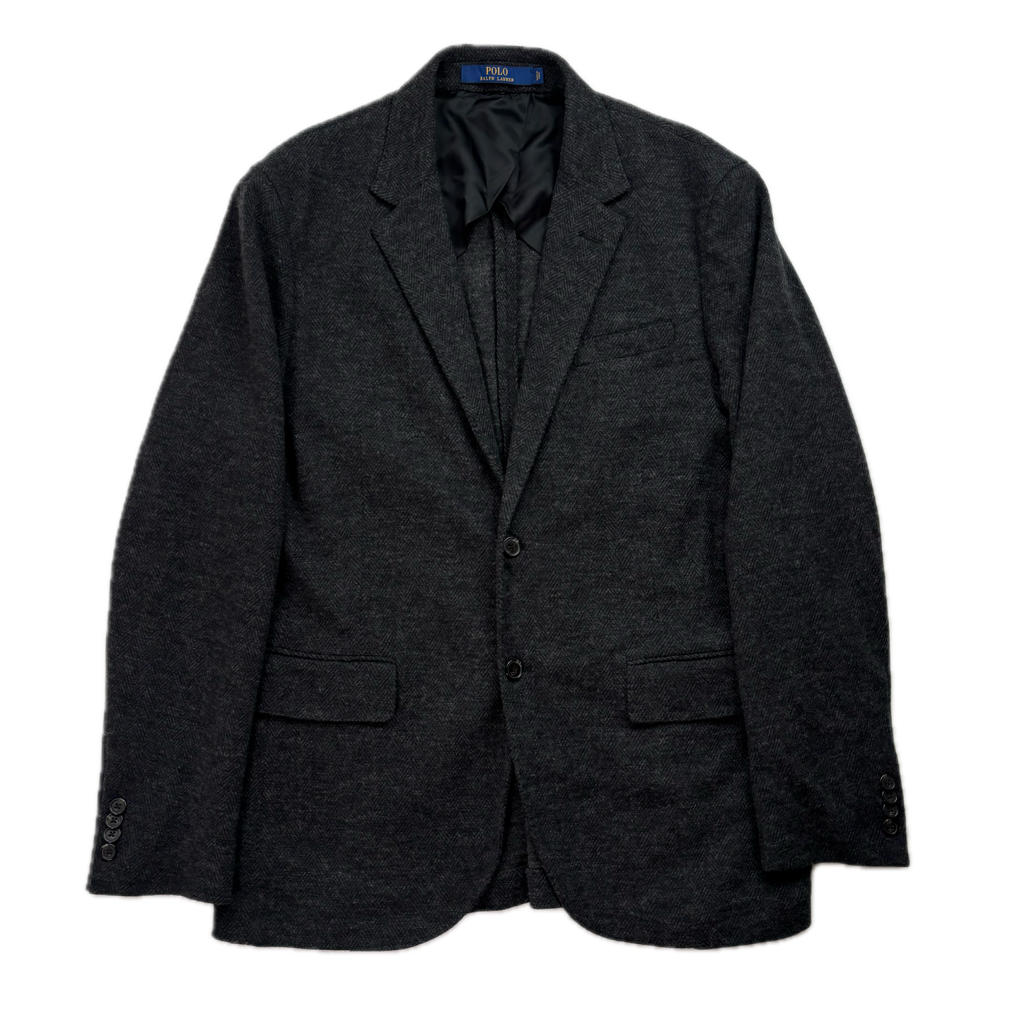 Polo Ralph Lauren Dark Grey Herringbone Blazer (Cotton Wool) - L