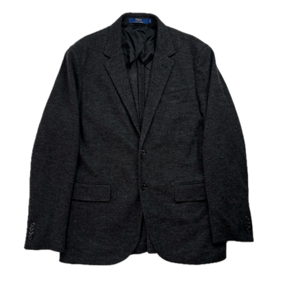 Polo Ralph Lauren Dark Grey Herringbone Blazer (Cotton Wool) - L