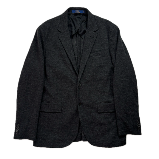 Polo Ralph Lauren Dark Grey Herringbone Blazer (Cotton Wool) - L