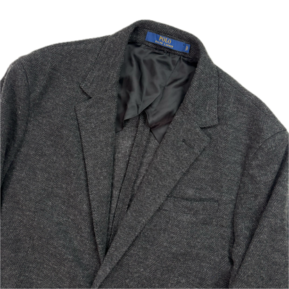 Polo Ralph Lauren Dark Grey Herringbone Blazer (Cotton Wool) - L