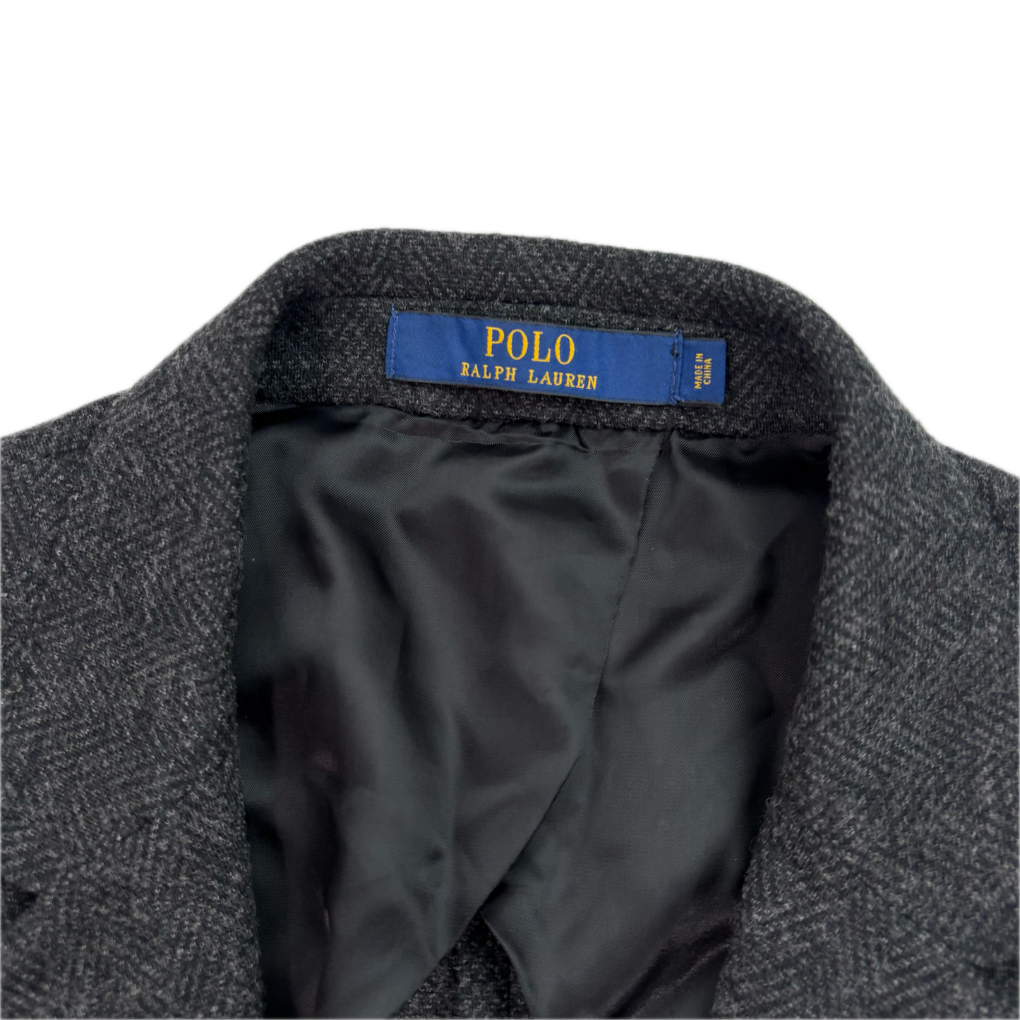 Polo Ralph Lauren Dark Grey Herringbone Blazer (Cotton Wool) - L