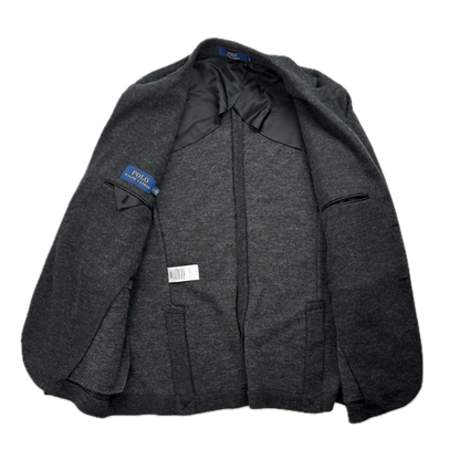Polo Ralph Lauren Dark Grey Herringbone Blazer (Cotton Wool) - L