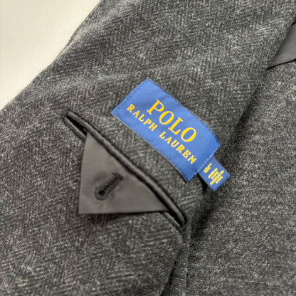 Polo Ralph Lauren Dark Grey Herringbone Blazer (Cotton Wool) - L
