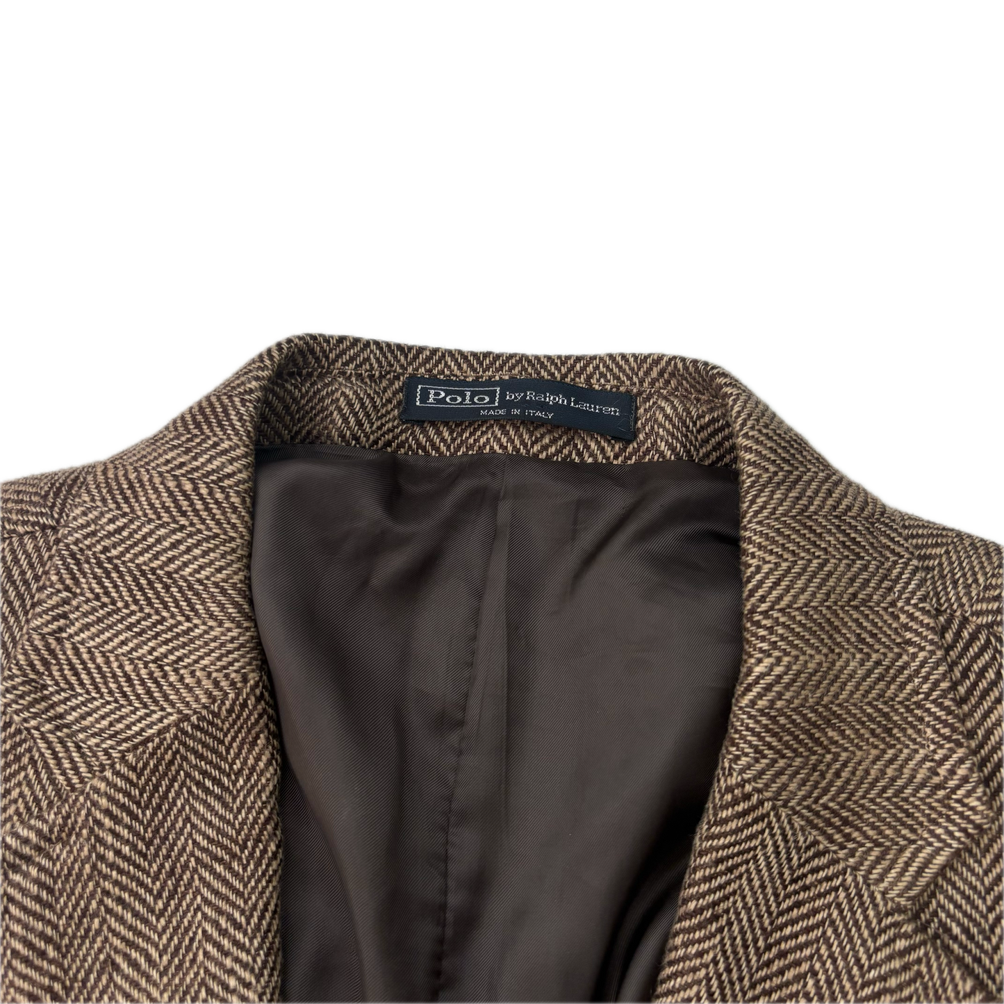 Polo Ralph Lauren Brown Herringbone Blazer (Flax) - 44L