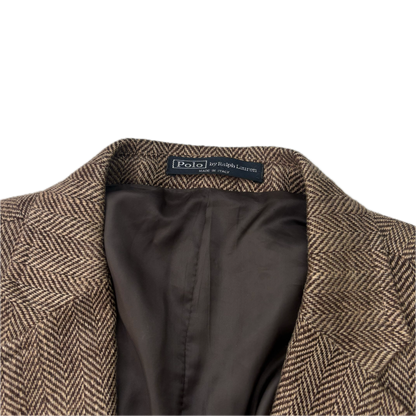 Polo Ralph Lauren Brown Herringbone Blazer (Flax) - 44L