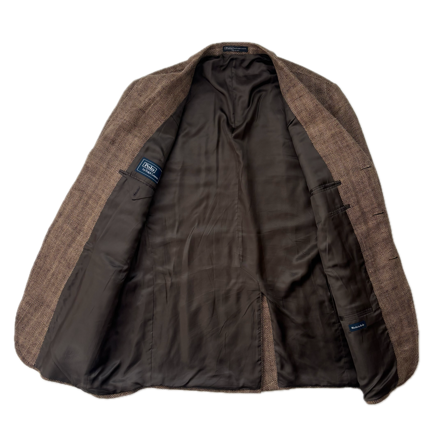 Polo Ralph Lauren Brown Herringbone Blazer (Flax) - 44L