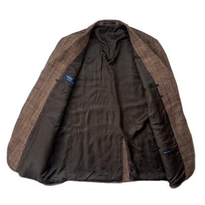 Polo Ralph Lauren Brown Herringbone Blazer (Flax) - 44L
