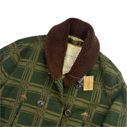 Denim Supply Green Jacquard Pattern Sherpa Collar Jacket - M