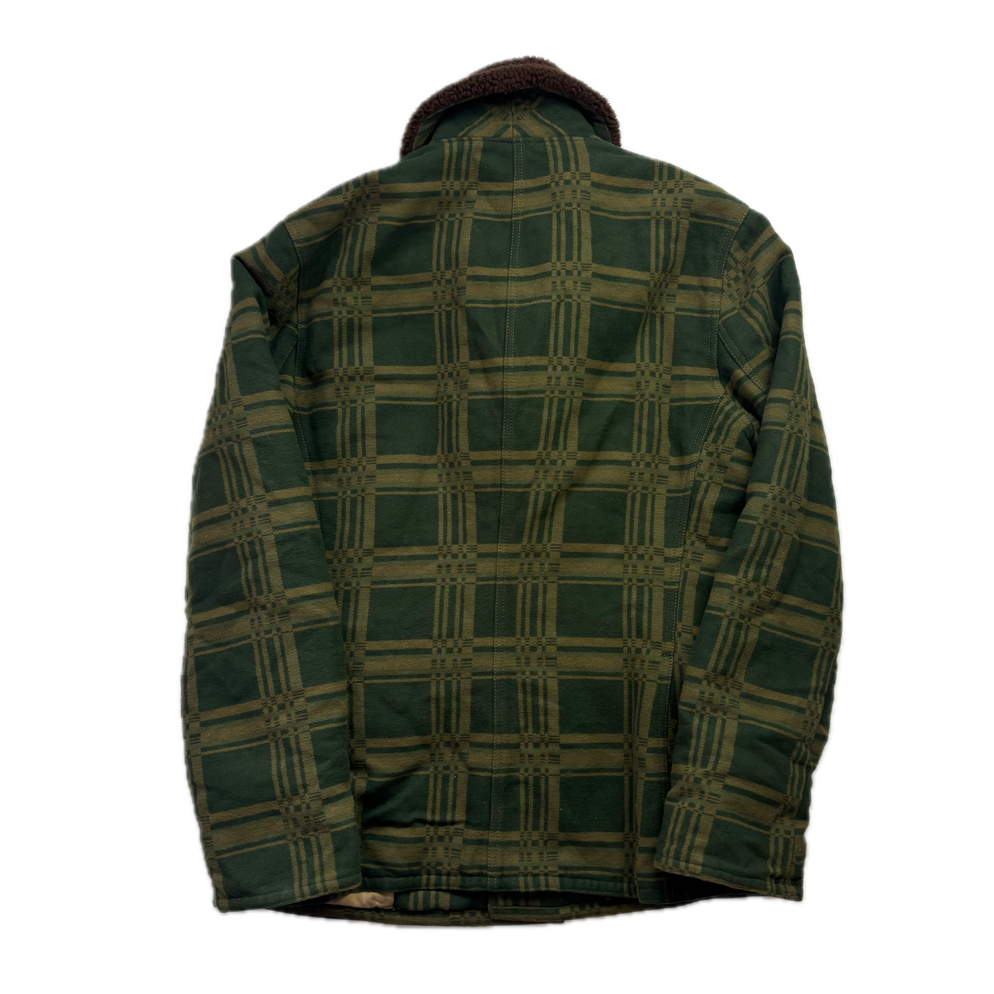 Denim Supply Green Jacquard Pattern Sherpa Collar Jacket - M
