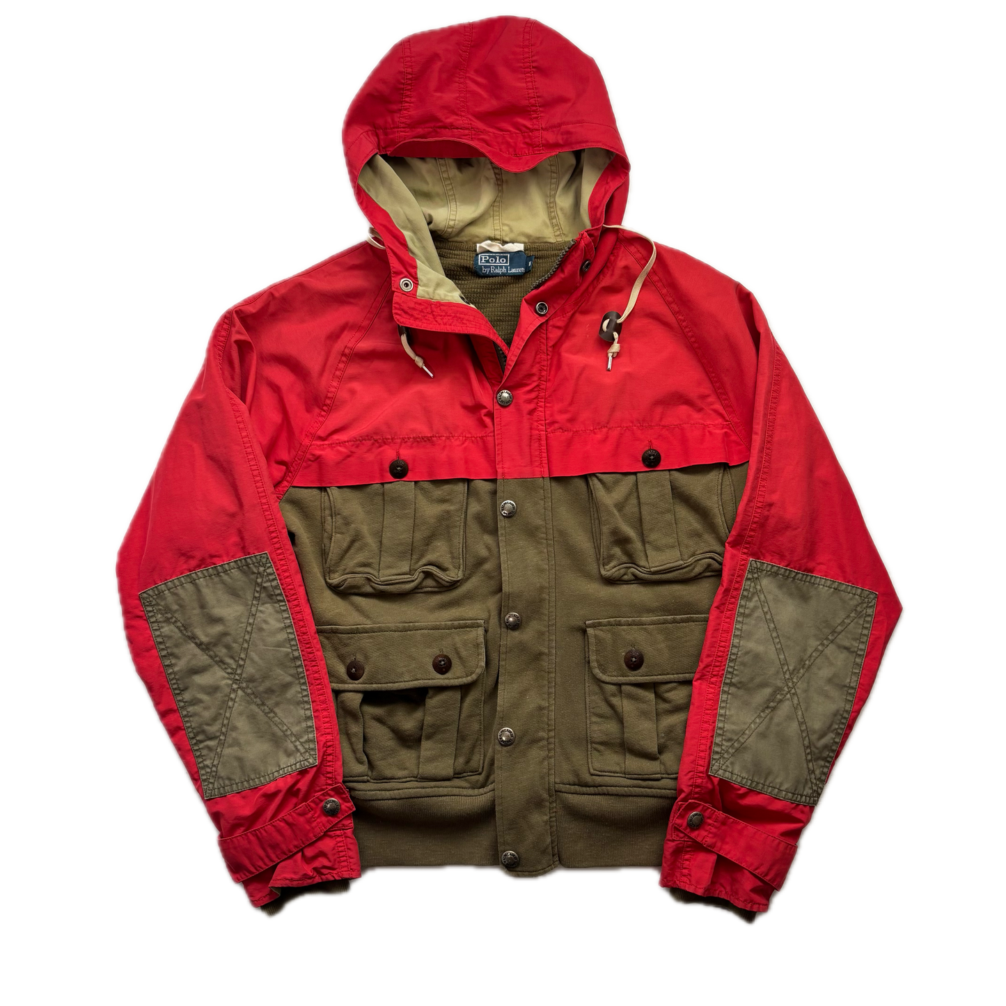 Polo Ralph Lauren Red Brown Mountain Parka Jacket Hooded - M
