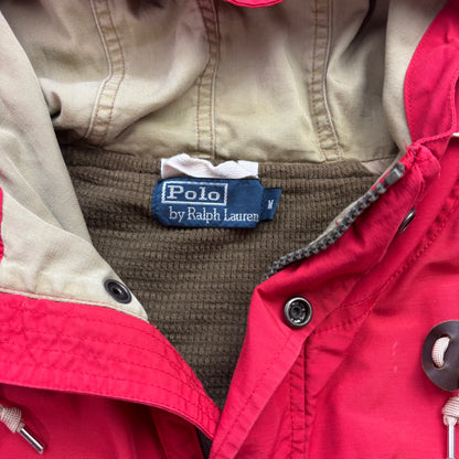 Polo Ralph Lauren Red Brown Mountain Parka Jacket Hooded - M