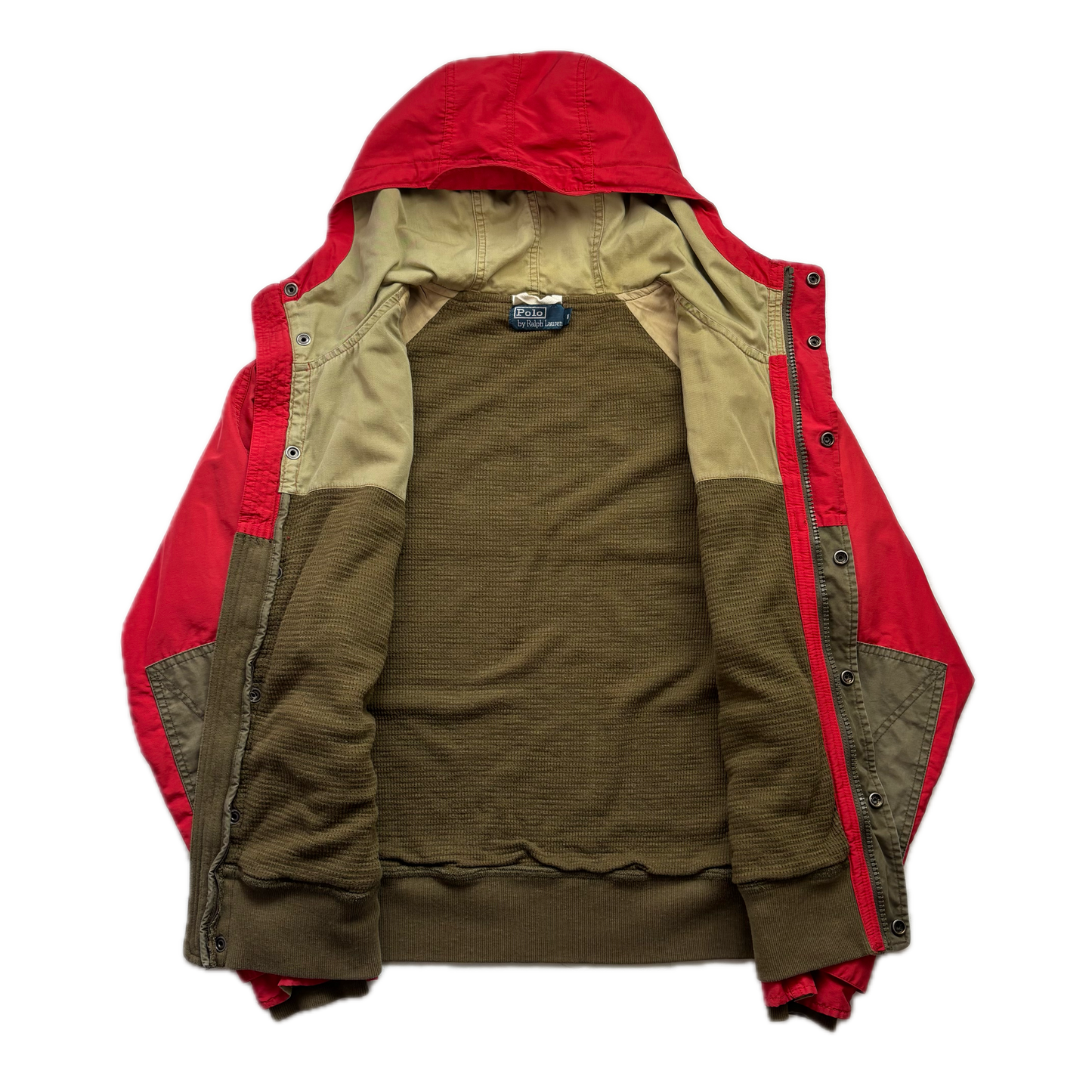 Polo Ralph Lauren Red Brown Mountain Parka Jacket Hooded - M