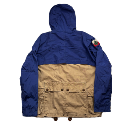 Polo Ralph Lauren Blue Beige Mountain Parka Jacket Hooded - M