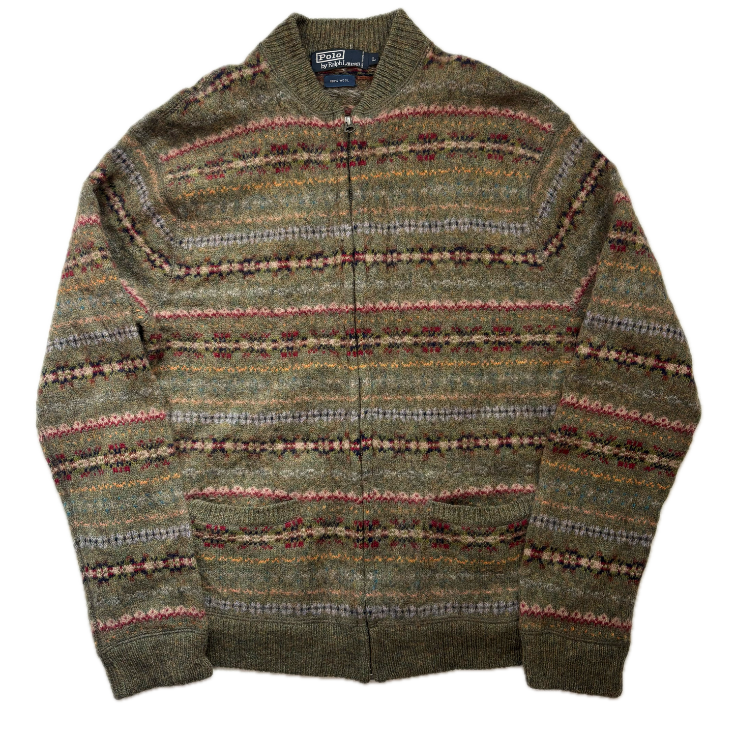 Polo Ralph Lauren Fairisle Full Zip Cardigan Sweater (Wool) - M