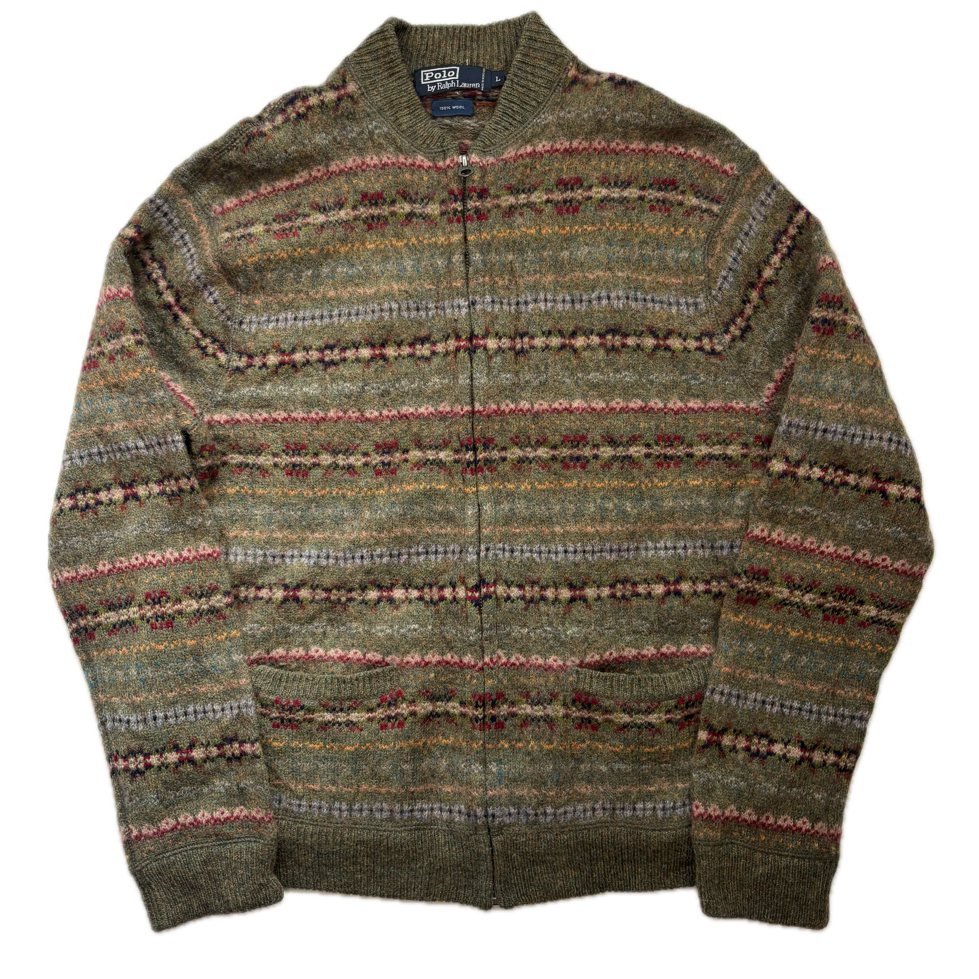 Polo Ralph Lauren Fairisle Full Zip Cardigan Sweater (Wool) - M