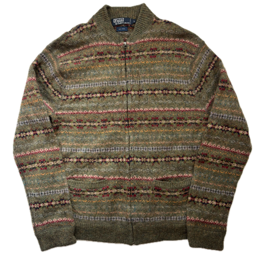 Polo Ralph Lauren Fairisle Full Zip Cardigan Sweater (Wool) - M