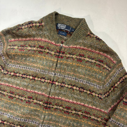 Polo Ralph Lauren Fairisle Full Zip Cardigan Sweater (Wool) - M