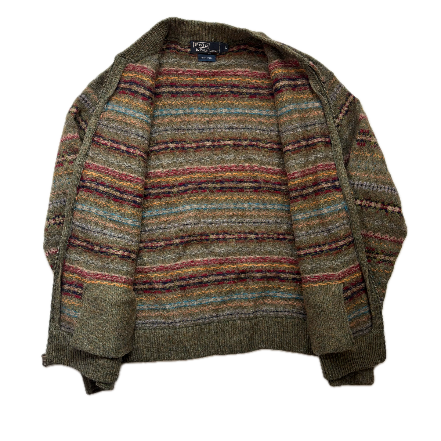 Polo Ralph Lauren Fairisle Full Zip Cardigan Sweater (Wool) - M