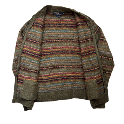 Polo Ralph Lauren Fairisle Full Zip Cardigan Sweater (Wool) - M