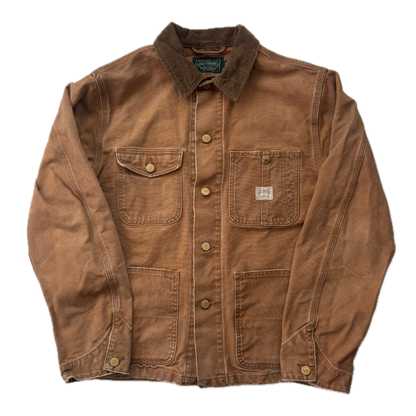 Polo Country Tan Chore Coat Workwear Jacket Distressed - S